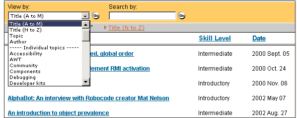 Figure 1. View-by selections